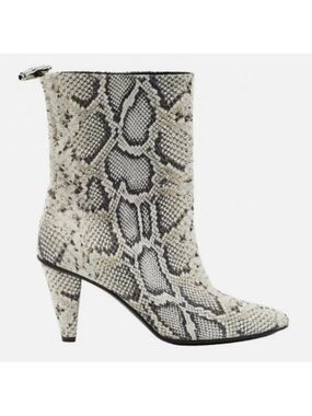 Longchamp Python Snakeskin Leather Ankle Boots Booties Heels Pointed Toe 40
